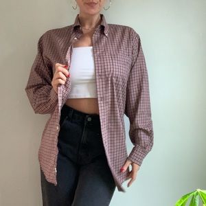 Men’s L.L.Bean classic red/brown button down shirt